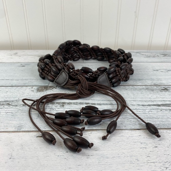 Beaded Women’s Brown Coachella Boho Tied‎ Belt - Picture 1 of 8